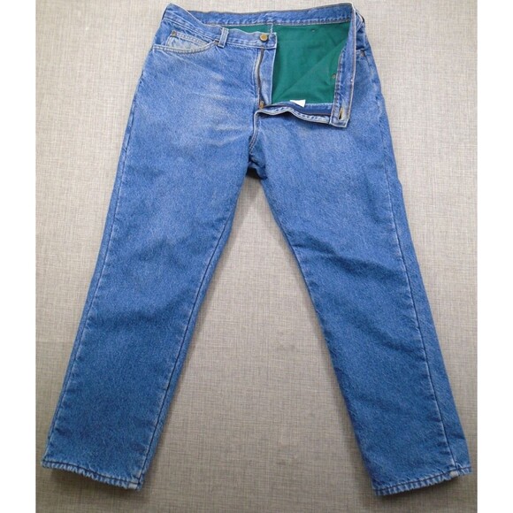 LL Bean Men's Lined Jeans 36" Waist Set of 2 Pants Blue Denim Made in USA - Picture 11 of 16